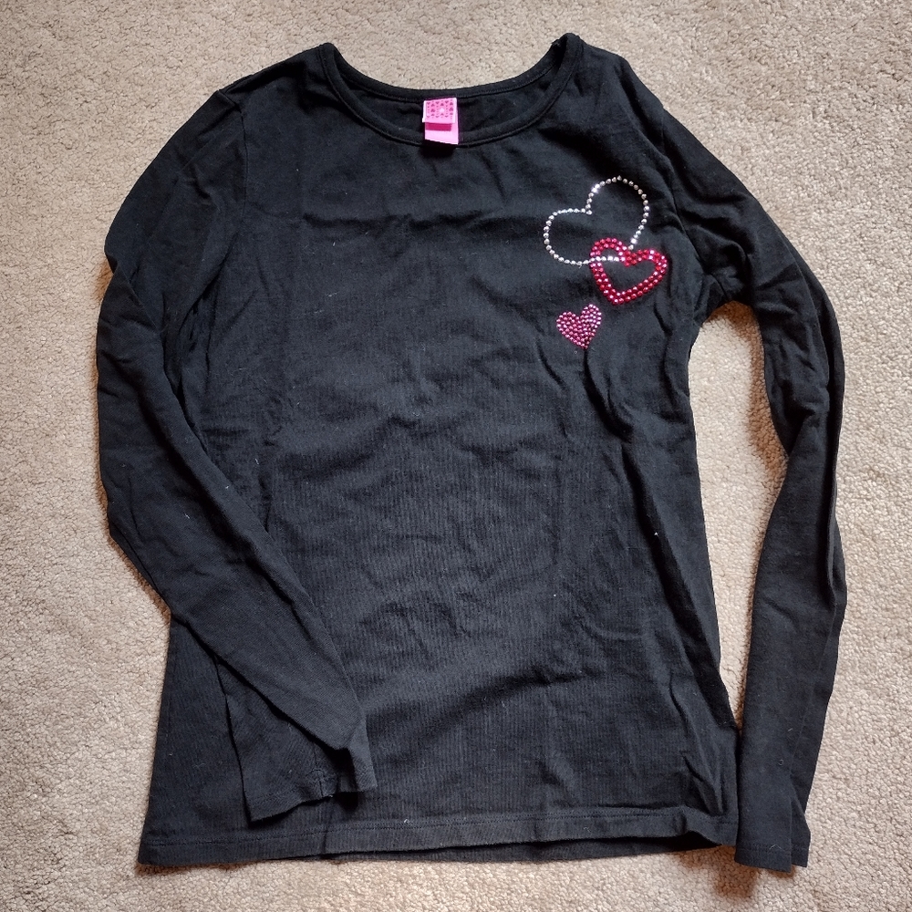 Bedazzled Heart Shirt Size Girls' XL (14-16)